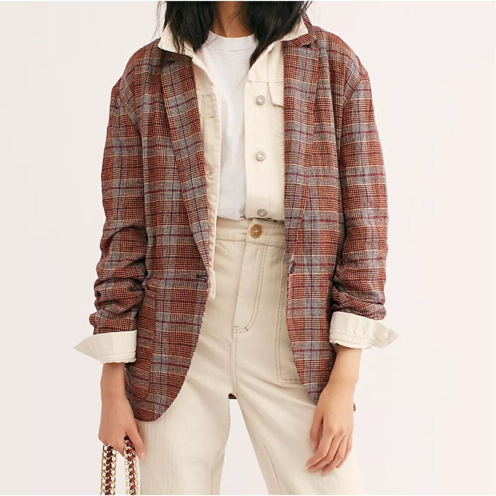 Free People Simply Plaid Blazer - Women’s US L